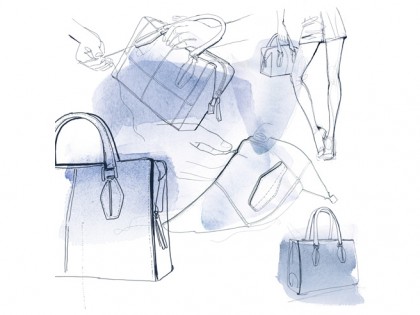 Illustrazione moda acquerello, Catalogo Tod's Alessandra Scandella