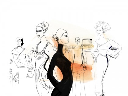 Illustrazione acquerello moda, donne, Alessandra Scandella