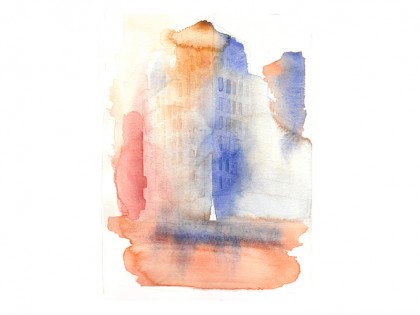 watercolor illustration, city, alessandra Scandella