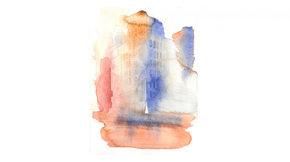 watercolor illustration, city, alessandra Scandella