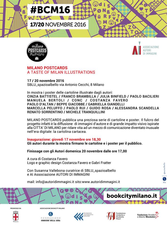 bookcity-mostra-milano-postcards-illustrazione-acquerello-alessandra-scandella-milano