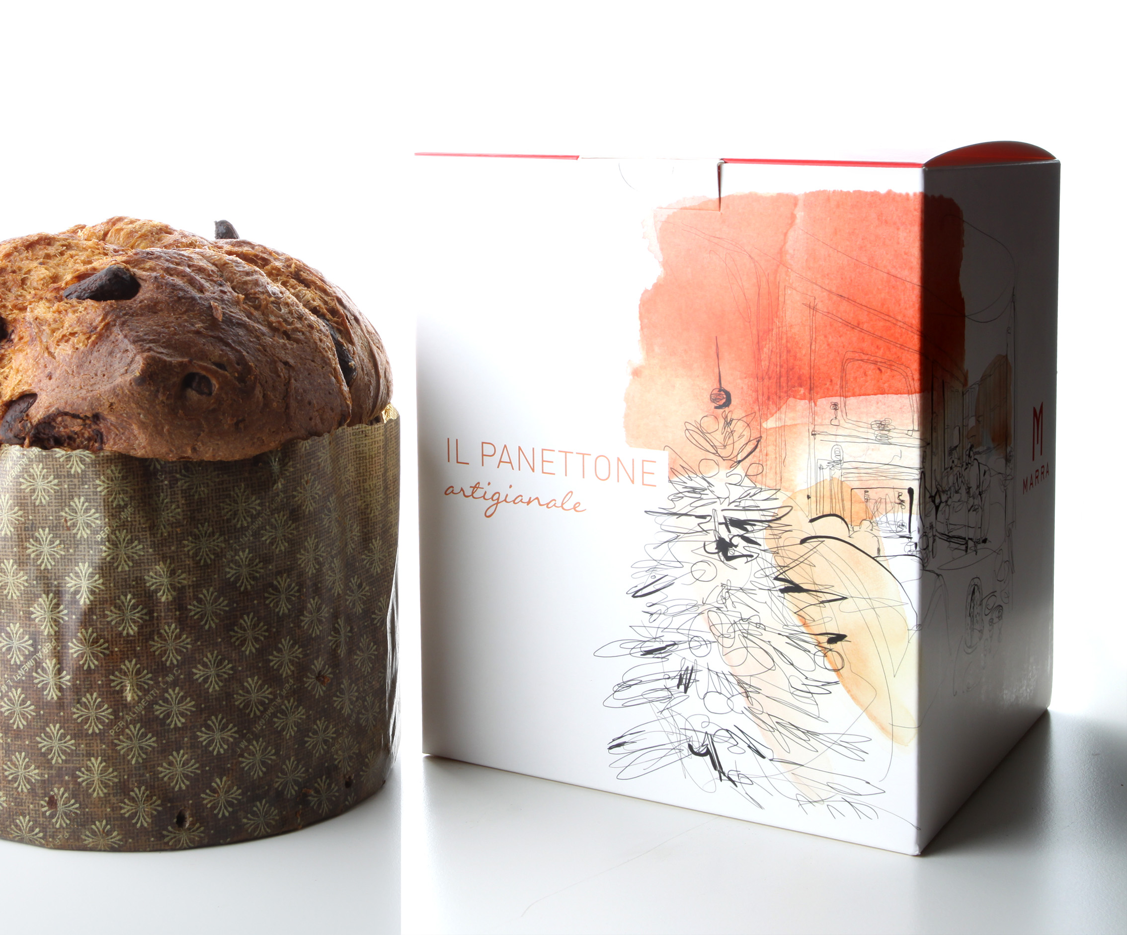 Watercolor illustration panettone