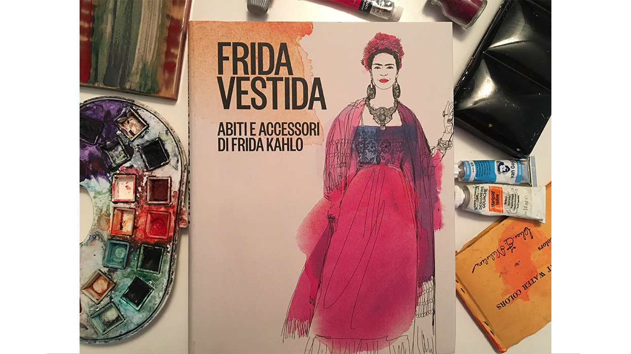 Watercolor fashion illustratrion, Frida Kahlo, Mudec