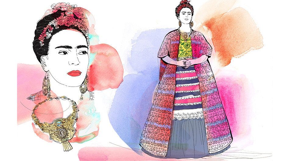 Watercolor illustration, fashion, jewe