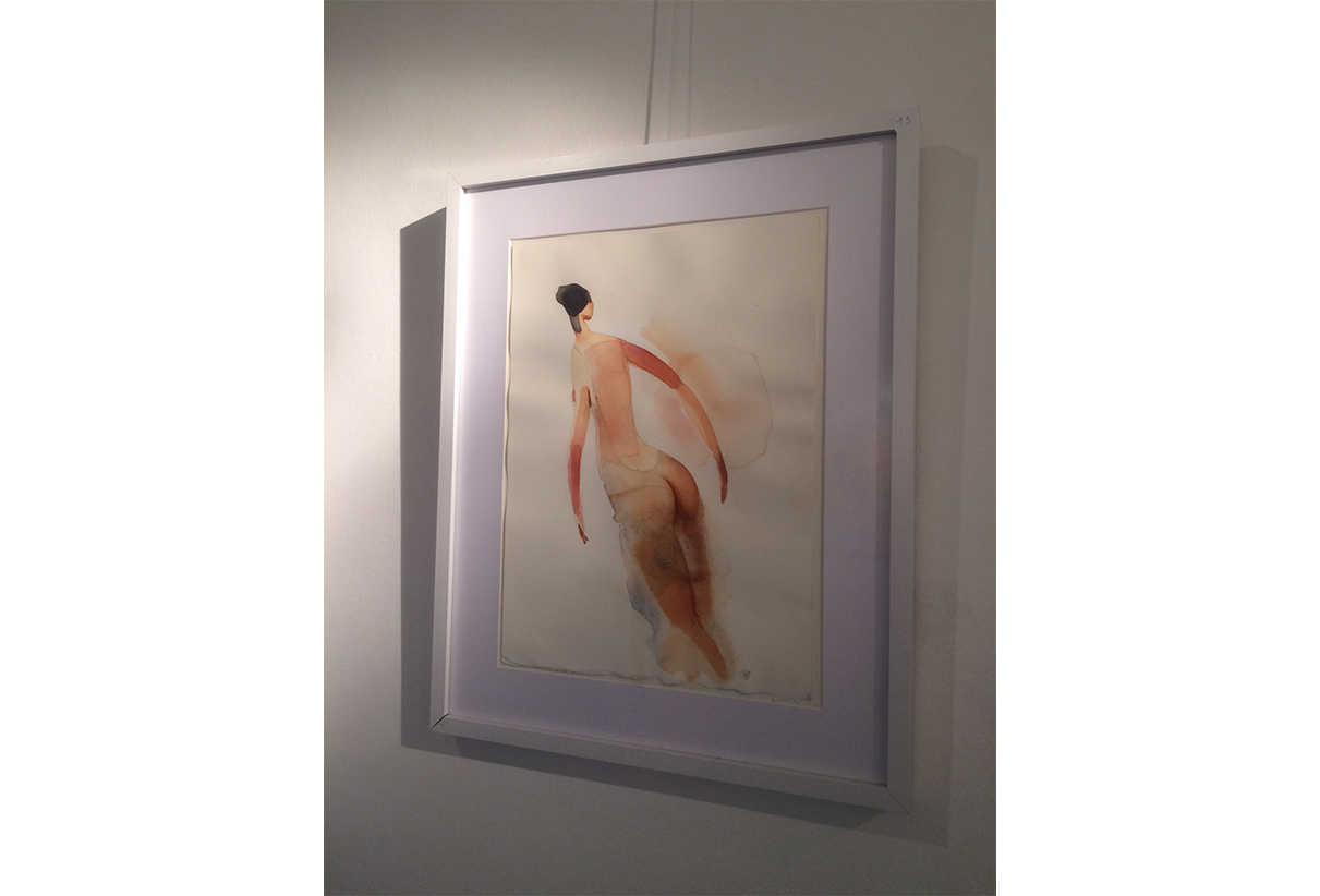 Watercolor illustration, fashion, exhibition in Torino