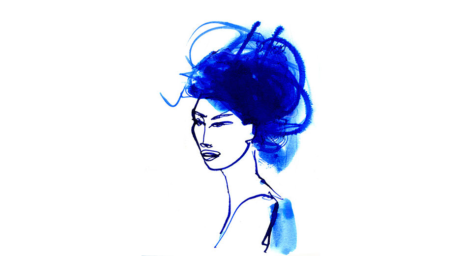 Woman portrait, ritratto donna, blu, Alessandra Scandella