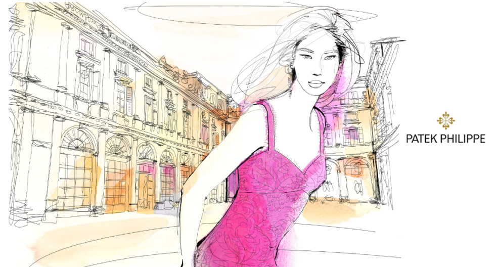 Watercolor-illustration-Palazzo italiano-interior, design-fashion-luxury-Alessandra-Scandella