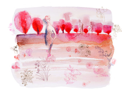 Watercolor fashion illustration, design, Alessandra Scandella