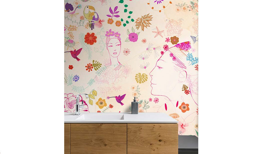 watercolor illustration, acquerello, decor, interior, wallpaper, fashion, flower, Alessandra Scandella
