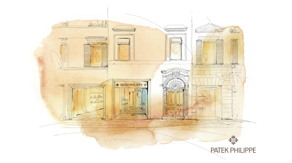 Watercolor illustration, map, Milan, palazzo, Alessandra Scandella