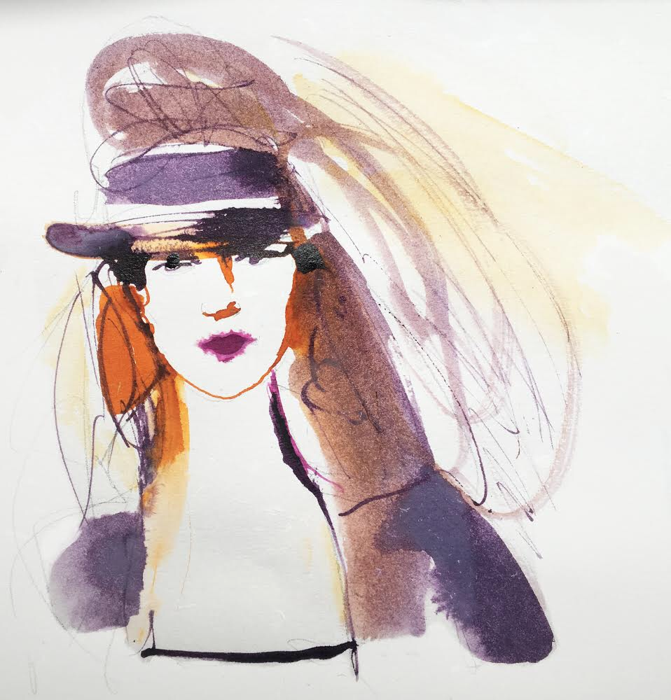 Watercolor and ink fashion illustration