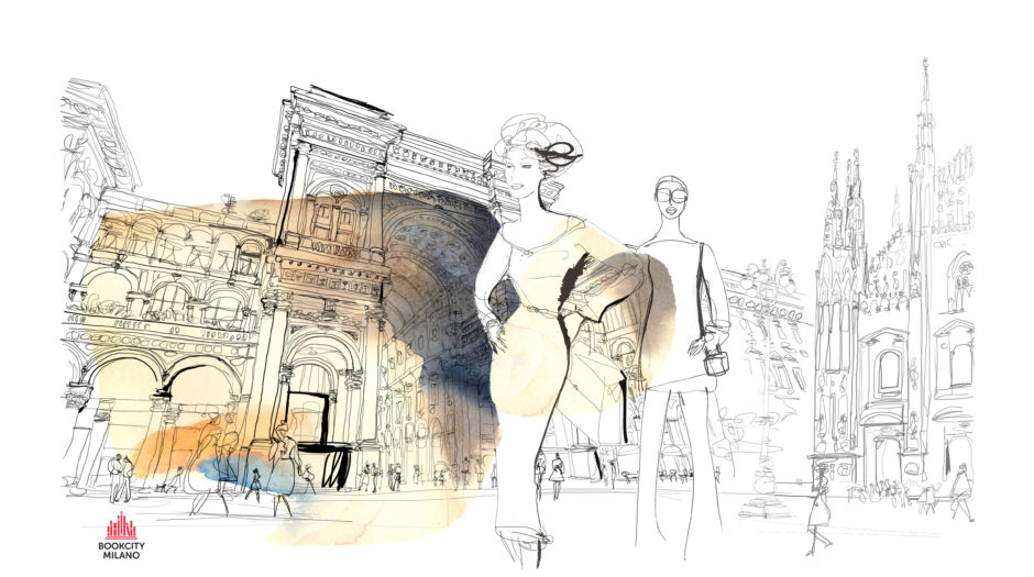 Watercolor illustration, Bookcity, fashion in Milan