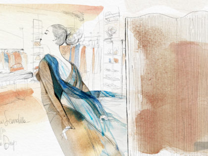 Watercolor fashion illustration, BlueDeep Milano, Alessandra Scandella