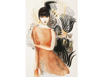 Watercolor fashion illustration, Alessandra Scandella