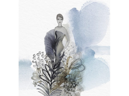 fashion watercolor illustration, Alessandra Scandella