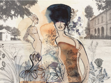 Watercolor ink fashion illustration, Alessandra Scandella