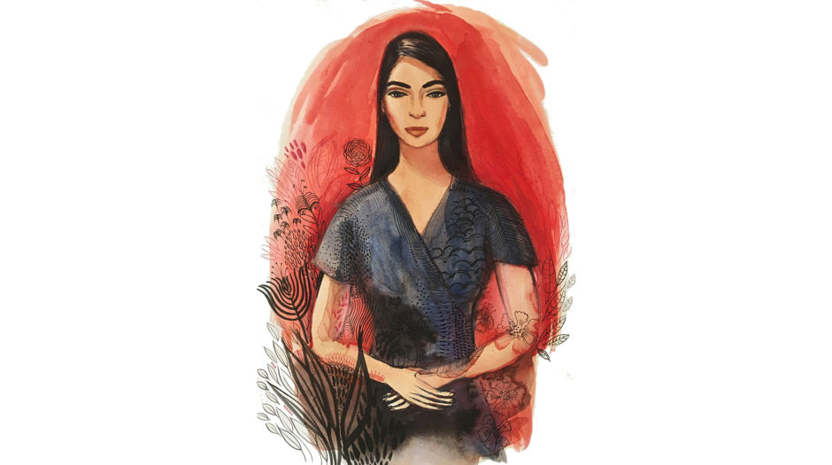 Woman portrait, fashion, watercolor