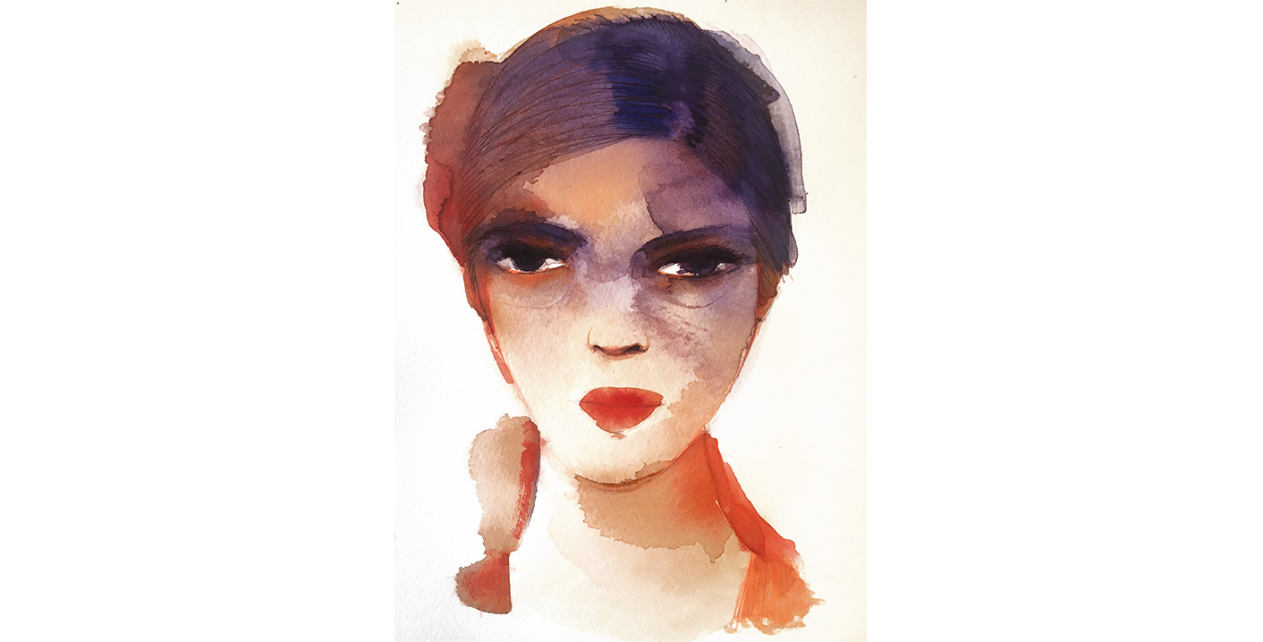 Watercolor and ink fashion illustration