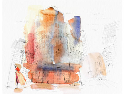 Watercolor illustration, New York city, fashion and design, wallpaper, city and decor, Alessandra Scandella copy