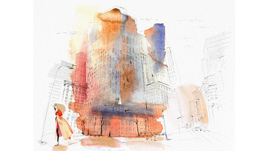Watercolor illustration, New York city, fashion and design, wallpaper, city and decor, Alessandra Scandella copy