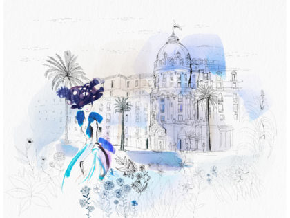 Watercolor illustration, Nice, France, city, fashion and design, wallpaper, city and decor, Alessandra Scandella