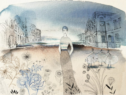 Watercolor illustration, fashion and design, wallpaper, fashion and flowers, Alessandra Scandella copy