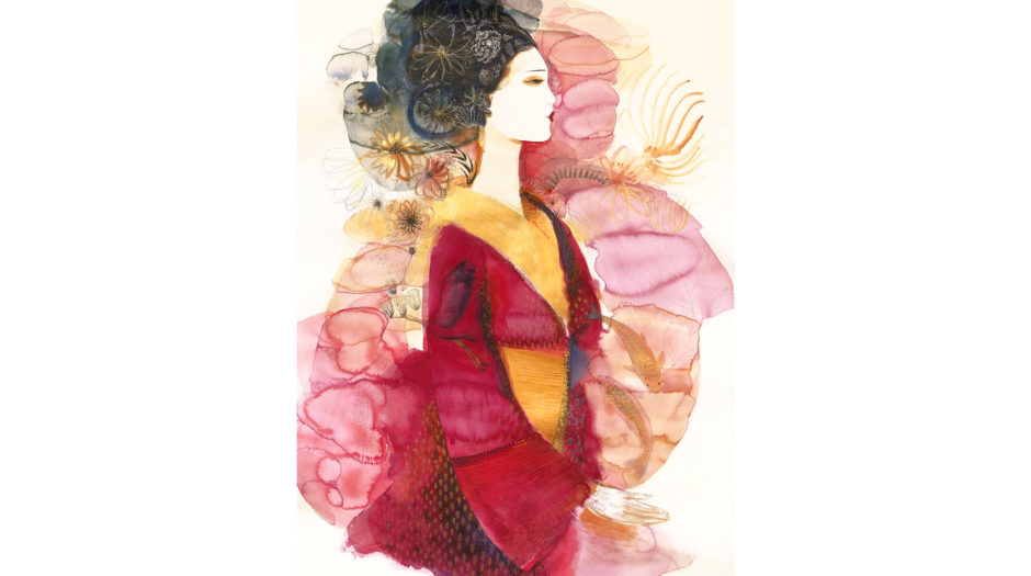 Watercolor illustration, fashion,1, Japan, Alessandra Scandella