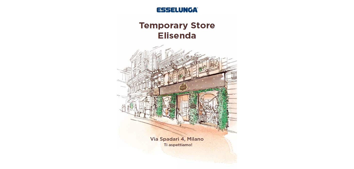 Watercolor illustration for Esselunga, Elisenda, store, design 