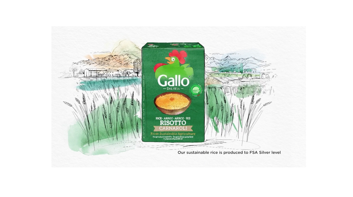 Illustrazione acquerello packaging, Riso Gallo 