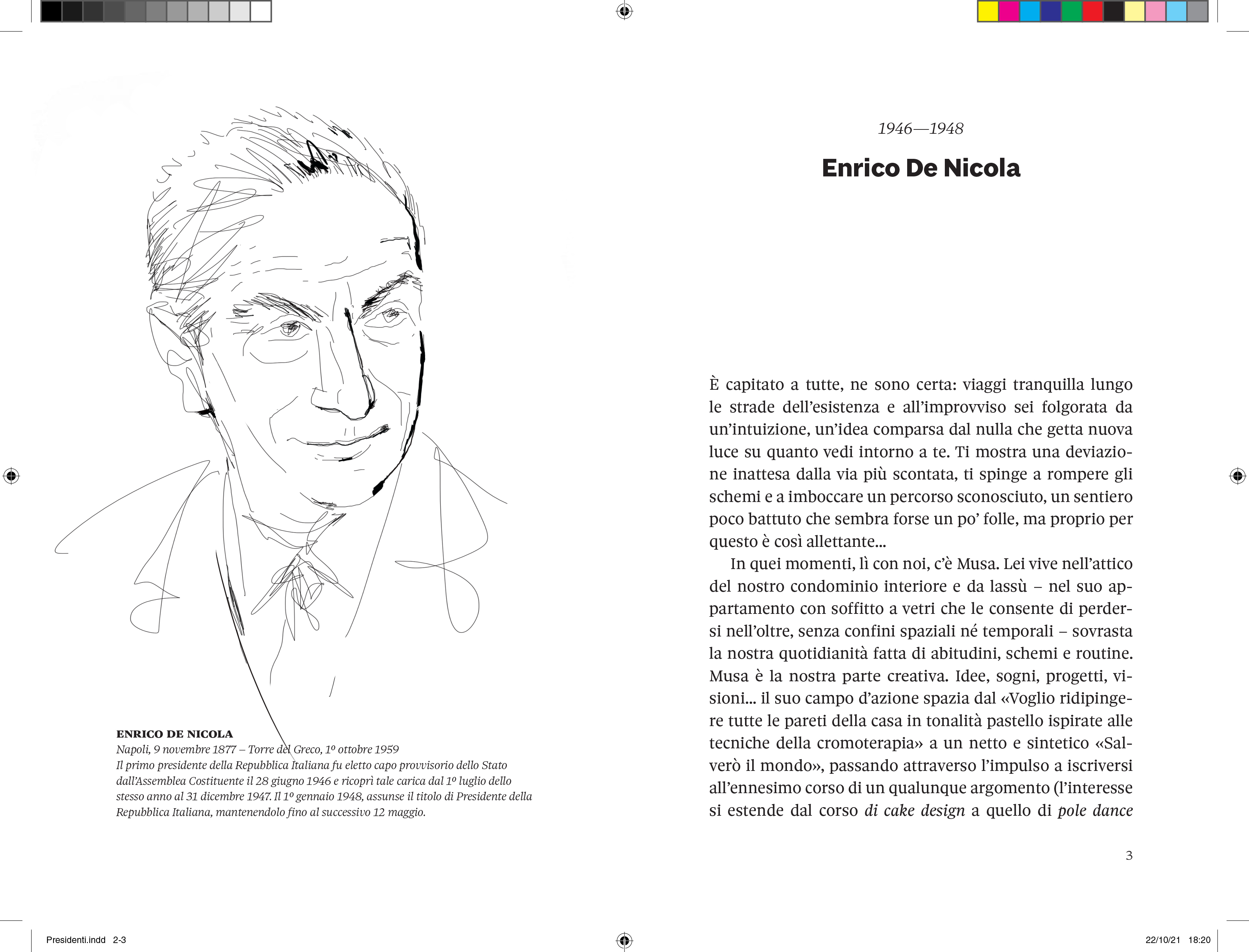 Presidenti, ink illustration portrait, Italy