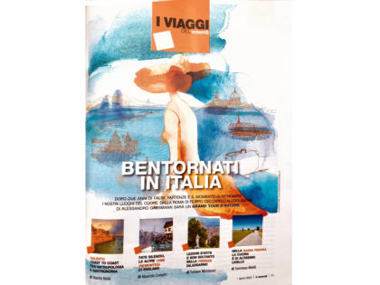 Watercolor illustration, travel, Il Venerdi', La Repubblica, Alessandra scandella