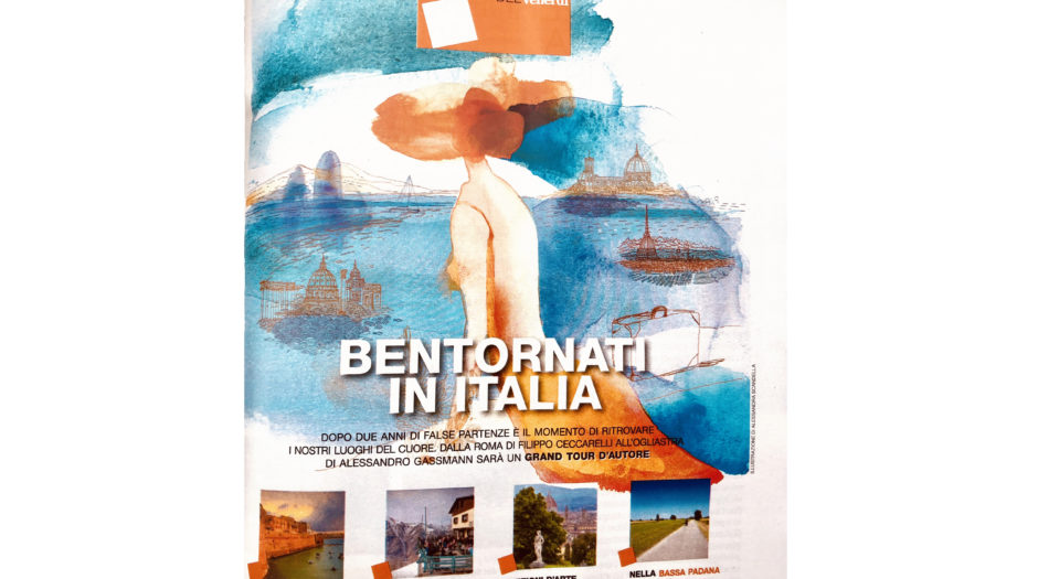 Watercolor illustration, travel, Il Venerdi', La Repubblica, Alessandra scandella