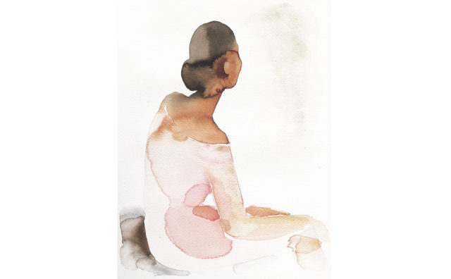 Watercolor illustration, woman, fashion, beauty, Alessandra Scandella