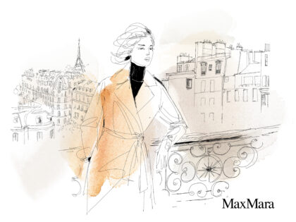 Max Mara, watercolor fashion illustration, 2,Alessandra Scandella