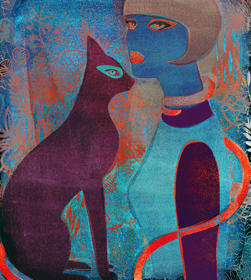 illustrazione acquerello gatto, mostra Cats Milan Icons