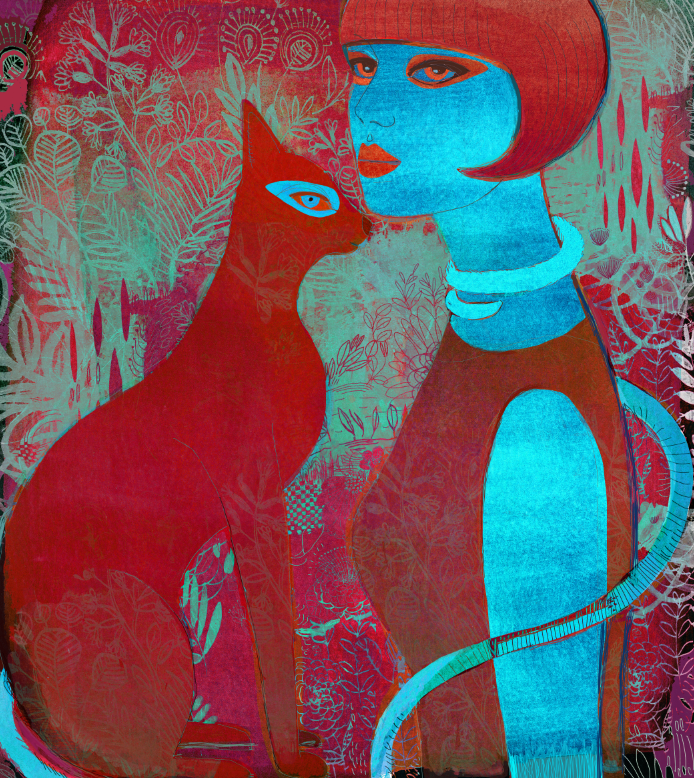 illustrazione acquerello gatto, mostra Cats Milan Icons